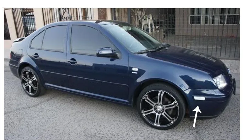 99 05 VW Гольф Jetta MK4 переднего бампера боковые маркер Угловые загорается лампа ясно