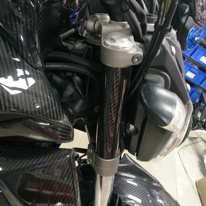 Motorcycle Real Carbon Fiber Front Fork Tube Slider Cover For YAMAHA MT-07 FZ-07 MT07 FZ07 MT 07 2014-2017 100% Brand New (4)