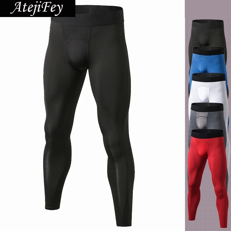 

AtejiFey Men Compression Pants Sports Running Tights legging Dry Fit Bodybuilding Fitness training Gym Pants Sportswear Trousers