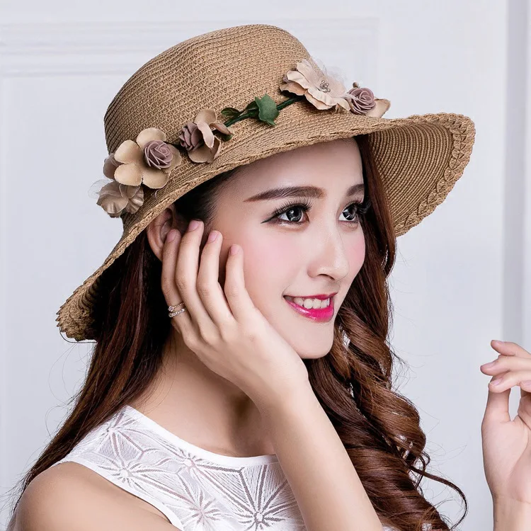 High Quality outdoor Style Sun Hats Bowtie Brimmed Hat Summer Beach Cap Outdoor Travel Visor
