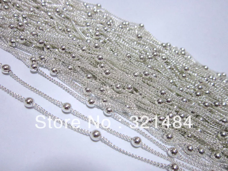 

Silver Plated 50m with 3mm Ball Bead Curb Chains Findings