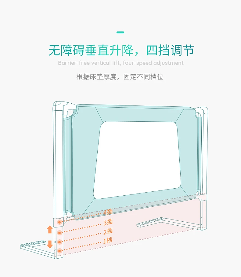 Регулируемая по высоте кровать забор детская небьющаяся кровать с загородкой перегородка детская кровать 1,8-2 метра универсальный вертикальный подъёмный забор