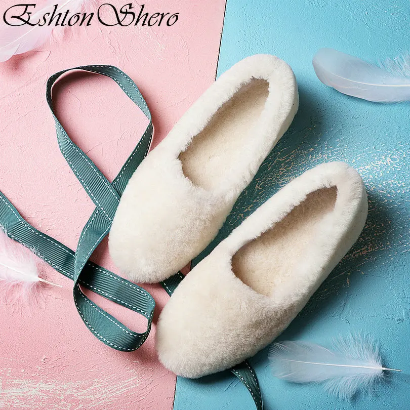 

EshtonShero Winter Shoes Women's Snow Boots Fur+Plush Flat Heels Round Toe Smart Fur-lined Keep Warm Ladies Ankle Boot Size 3-12