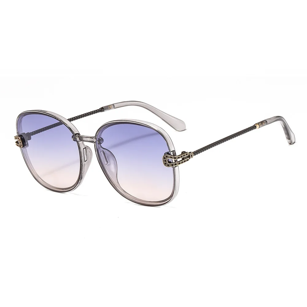 Роскошные женские крупные солнцезащитные очки со стразами модные блестящие алмазные солнцезащитные очки с большой оправой винтажные брендовые дизайнерские солнцезащитные очки - Цвет линз: blue