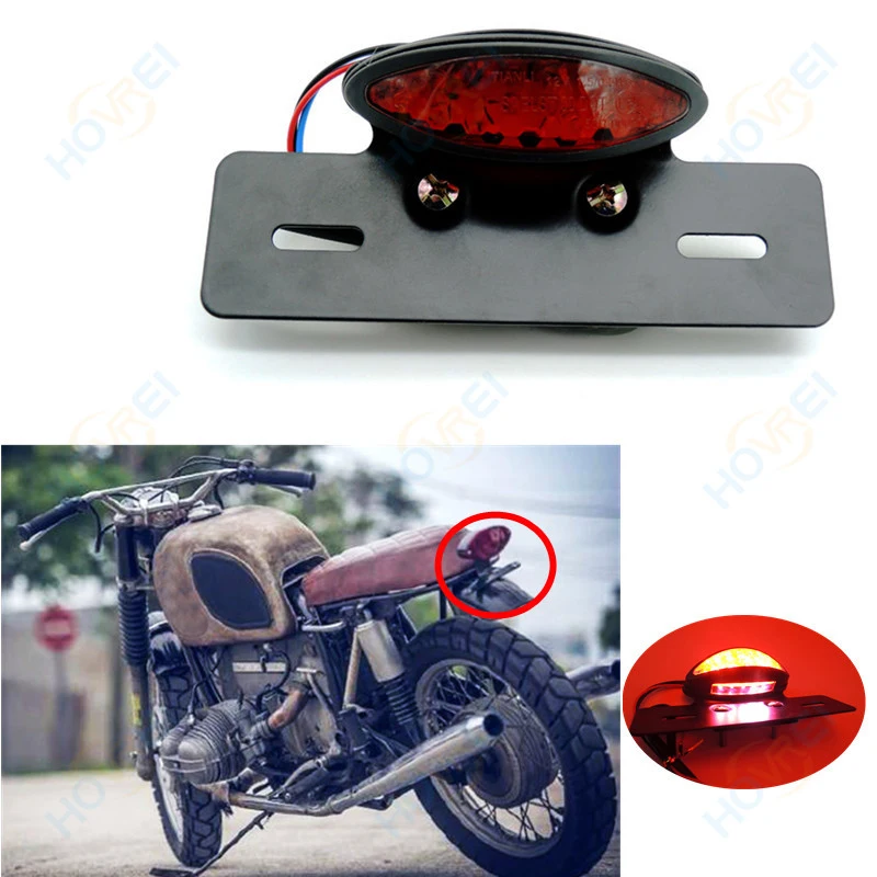 new Universal Motorcycle LED Taillight Brake License Plate Light Holder