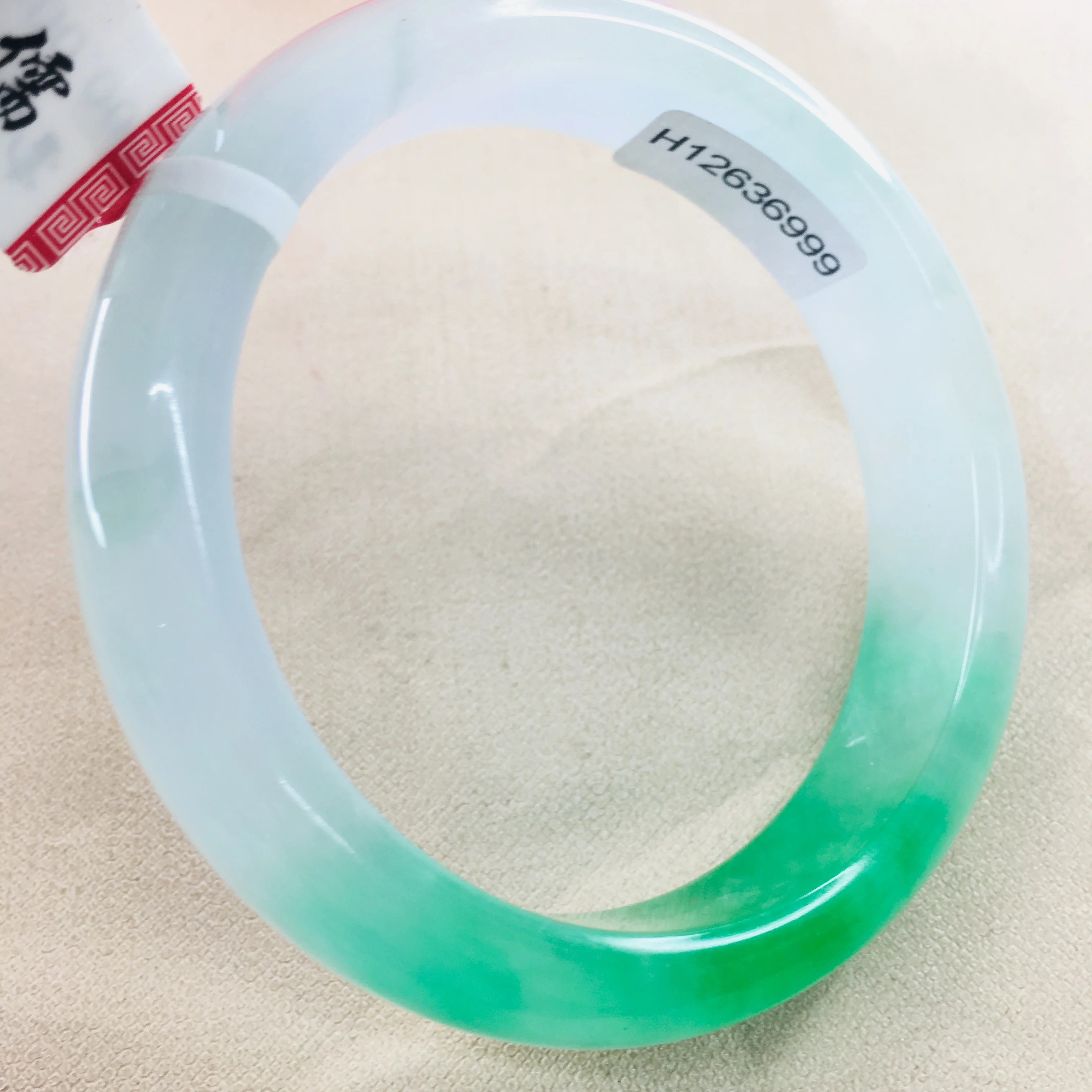 

Zheru Jewelry Pure Natural Jadeite Bracelet Fresh and elegant ice two-color 54-62mm female jade bracelet gift