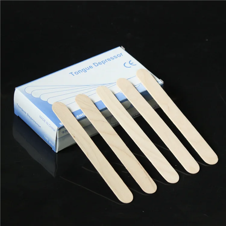 100pcs/Box Disposable Sterile Wooden Tongue Depressors Medicine Tongue