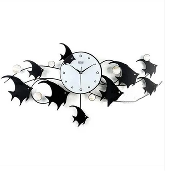 

Large Watch Wall Clock Silent Wrought Iron Decorations Art Clock Klokken Livingroom Bathroom Music Room Wall Clock DDN116