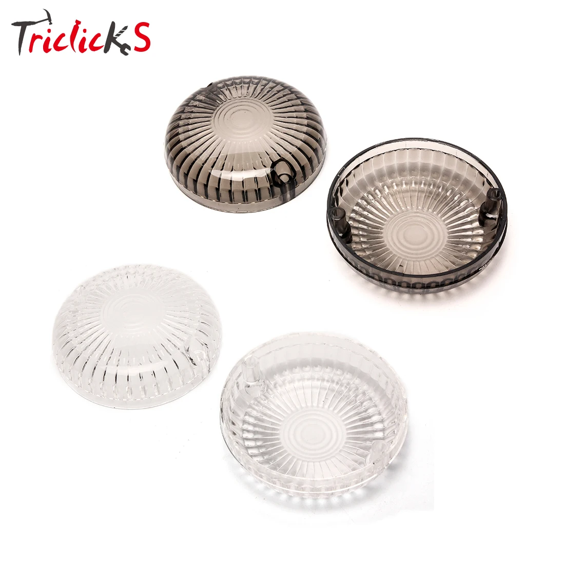 

Triclicks For Yamaha Cruisers V-Max V-Star Road Star New Turn Signal Lights Lens Round Cover Motorcycle Light Covers Smoke Clear