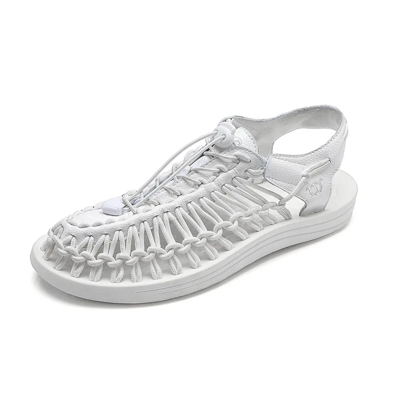 

Summer 2019 New Elastic Ribbon Hand-woven Shoes Men's Shoes Breathable Casual Shoes Single Shoes Men's Flat soles Single Shoes
