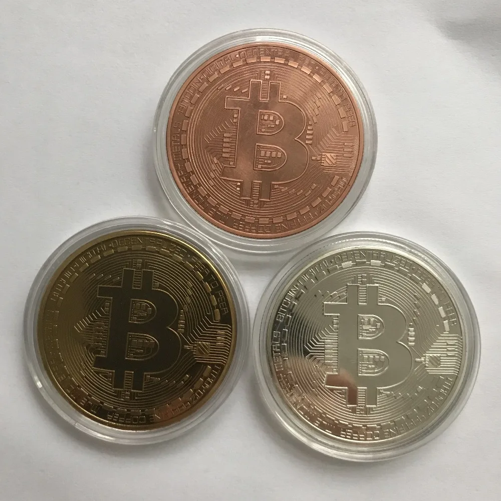 

Gold Plated Bitcoin Coin Collectible Gift Casascius Bit Coin BTC Coin Art Collection Physical gold commemorative coins