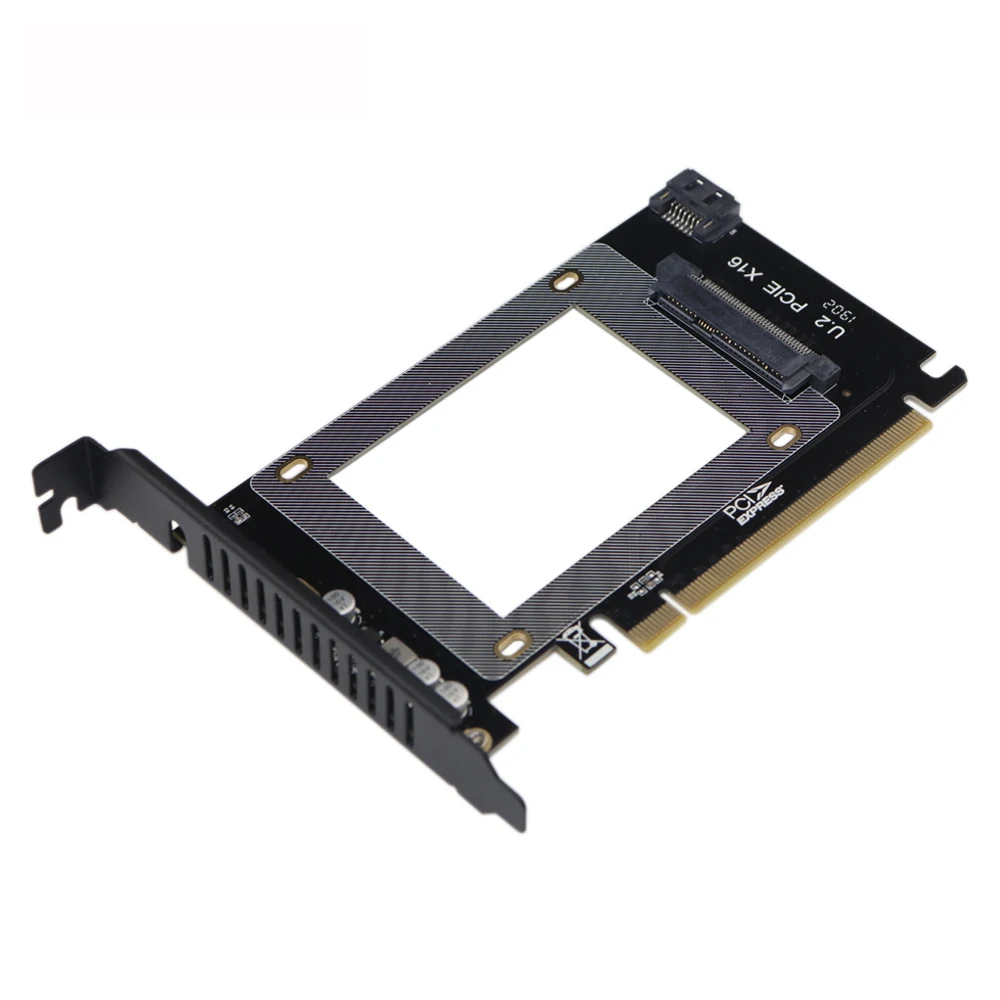 U2 PCIe конвертер 2 в 1 U.2 SFF-8639 или SATA III в PCIE 3,0x16 Gen3 адаптер для 2,5 дюймов U.2 NVMe/SATA SSD