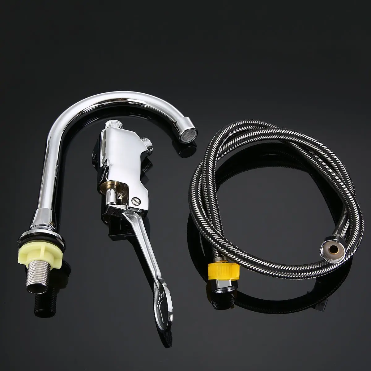 Hot Sale Basin Faucets Cold Water Kitchen Foot Pedal Faucet Faucets Mayitr Chrome Water Tap For Hospital Hotel Bathroom