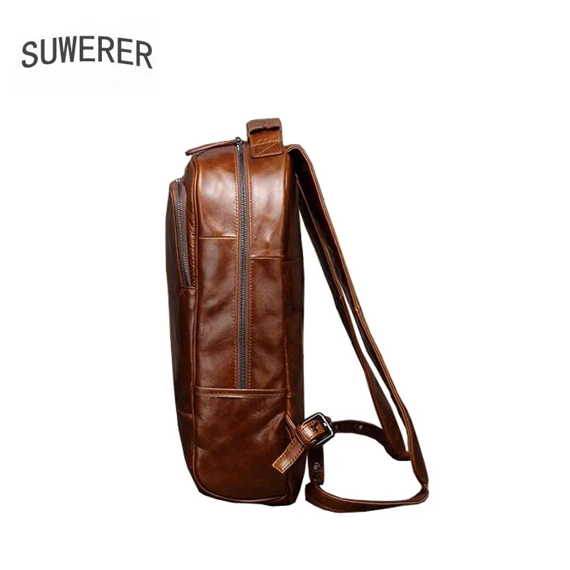 Neue 2019 Leder Freizeit Große Kapazität Echtes Marke Männer Rucksack Mode Reisetasche Computer Tasche Bwtqtdr