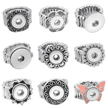 

20pcs/lot many styles charming Elegant Metal snap rings trendy flexible fit 12MM snap buttons DIY fittings wholesale for women