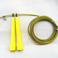 Жёлтый женский Кроссфит скорость пропуска веревки провод Скакалка Регулируемый Фитнес ММА скакалка