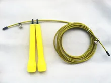 YELLOW Women Crossfit Skipping Speed Ropes New Wire Jump Skip Rope Adjustable Fitness MMA
