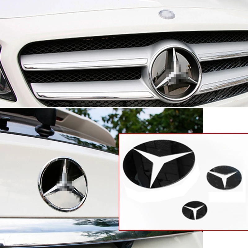 

Black Titanium Front Rear Emblem Steering Wheel Badge Decal Sticker for Mercedes Benz GLA X156 GLA200 250 260