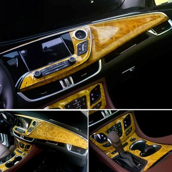 

Internal Car Sticker High temperature Waterproof 30*100CM High Glossy Wood Grain Vinyl Decal Durable Practical New
