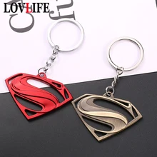 Marvel Avengers Superman S logotipo Chaveiro de Metal Chave Anel de Moda Das Mulheres Dos Homens Pingente Carro Filmes Anime Chaveiro Presentes do Evento jóias(China)
