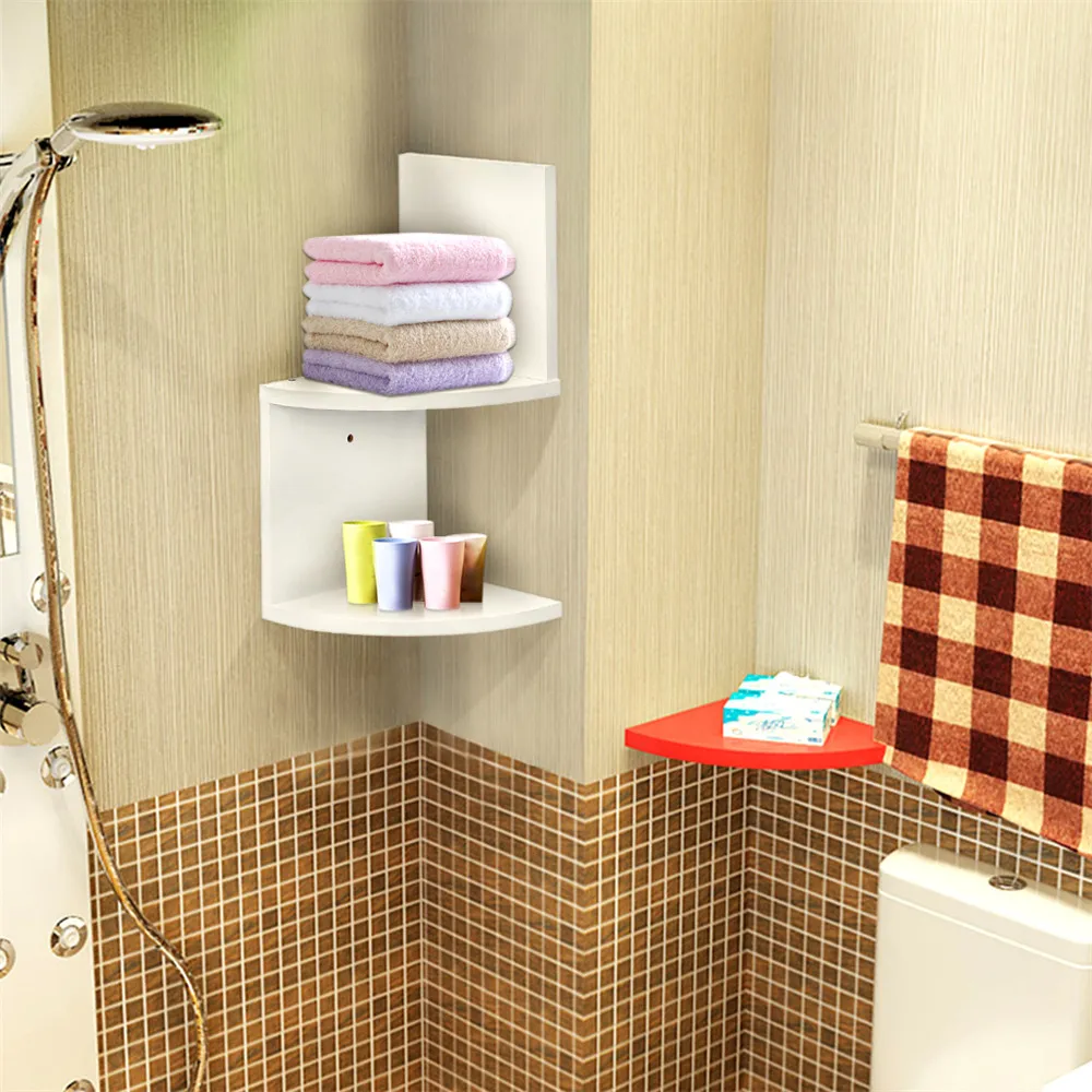 Finether 2-Tier Zig Zag Floating Wall Corner Shelf Unit Wall Mounted Shelving Bookcase Storage Display Organizer 4