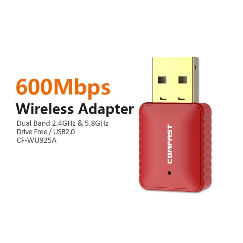 Беспроводная сетевая карта Comfast 600 Мбит/с USB 2,0 двухдиапазонный 2,4G/5 ГГц беспроводной WiFi адаптер сетевой сигнал