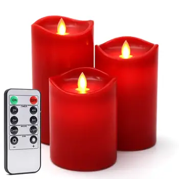 

Flameless Battery Operated LED Candles Light with Remote Control Timer Function Night Light for Wedding Party Home Decor 1pc