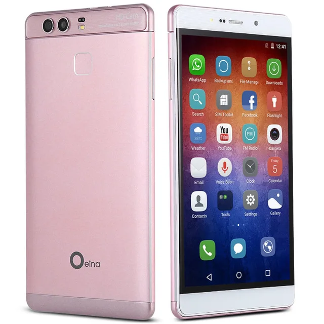 oeina P9 плюс 6,0 дюйма Android 5,1 3g смартфон MT6580 4 ядра 1. 3g Гц 1 ГБ Оперативная память 8 GB Встроенная память gps WiFi мобильный телефон - Цвет: Розовый