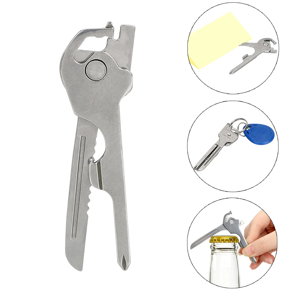 

6 in 1 Car Keychain Auto Keyring Creative Multifunction Key Ring Outdoor Tool EDC Screwdriver/Knife/Opener Creative Key Chain