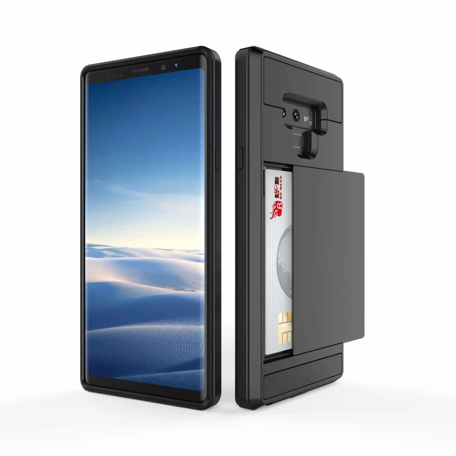 Роскошный чехол 2 в 1 с отделениями для карт защитный из ТПУ + ПК Samsung Galaxy Note 9 8 5 4 S9 S8