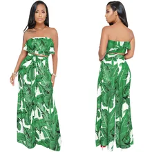 Tropical Print Two Piece Set Women Ruffle Strapless Crop Top and Wide Leg Pant Suits Boho Summer Casual Beach 2 Piece Outfits Tropical Print Two Piece Set Women Ruffle Strapless Crop Top and Wide Leg Pant Suits Boho Summer Casual Beach 2 Piece Outfits