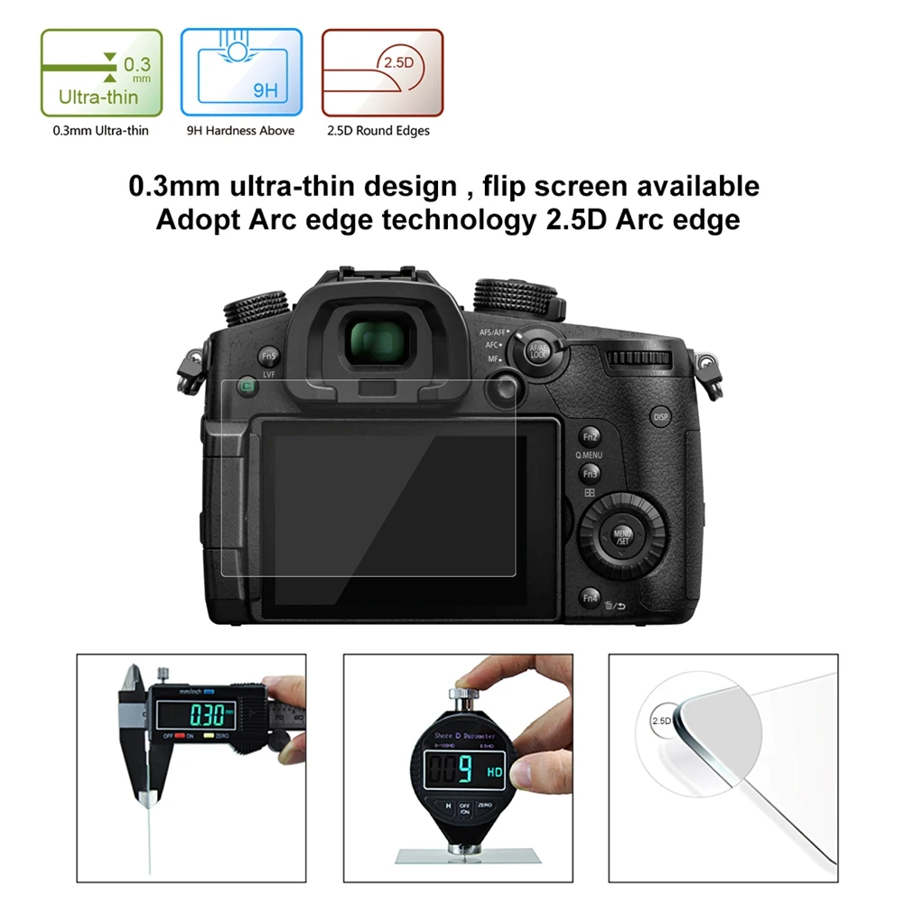 

PULUZ 2.5D Curved 9H Tempered Glass Screen Protector For Panasonic DMC-LX100 lcd display protector Camera For Panasonic GH5 Film