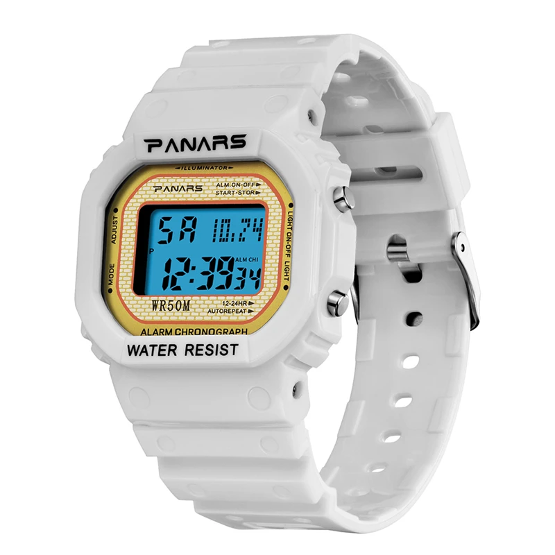 Cena PANARS Trend w modzie świecenia zegarek sportowy wielofunkcyjny męski wodoodporny zegarek na rękę zegarek fitness zegarek cyfrowy Alarm timer zegar