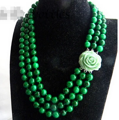 

Free shipping >>@ >818 3Strands 19'' 10mm Round Malachite Necklace