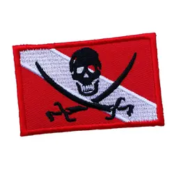 Diver вниз флаг патч вышитый Железный На Дайвинг череп Пиратская Эмблема Сувенир