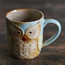 Сова керамическая чашка для кофе керамика чашки для молока кофе Рождественский подарок коллекция высокая температура цвет керамика искусство украшения подарок
