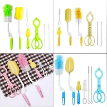 Стильный 7 шт. детское молоко щетка для бутылочки для кормления портативный Handly нейлон и губка трубки очиститель Handly