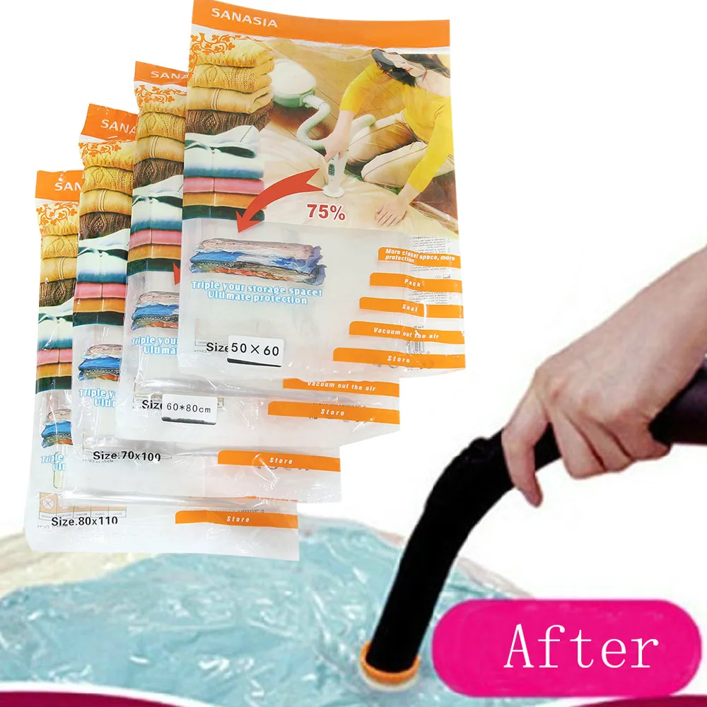 

New Space Saver Saving Storage Seal Vacuum Bags Compressed Organizer Bag 70*100 organizador de armario convertible pocket
