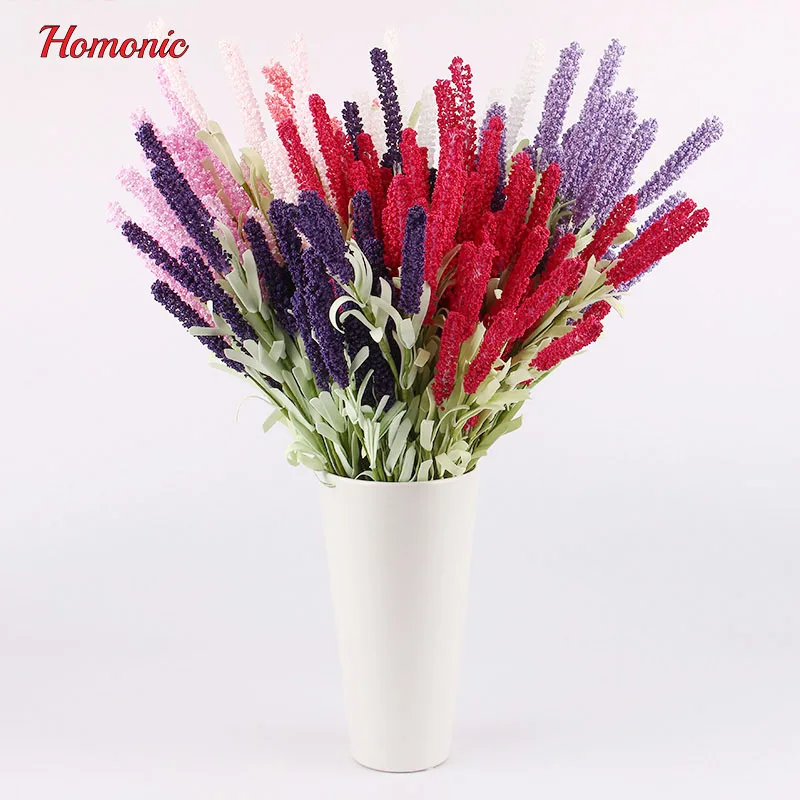 12 Heads Roll foam lavender Bouquet Artificial Flowers Arrangement Fake