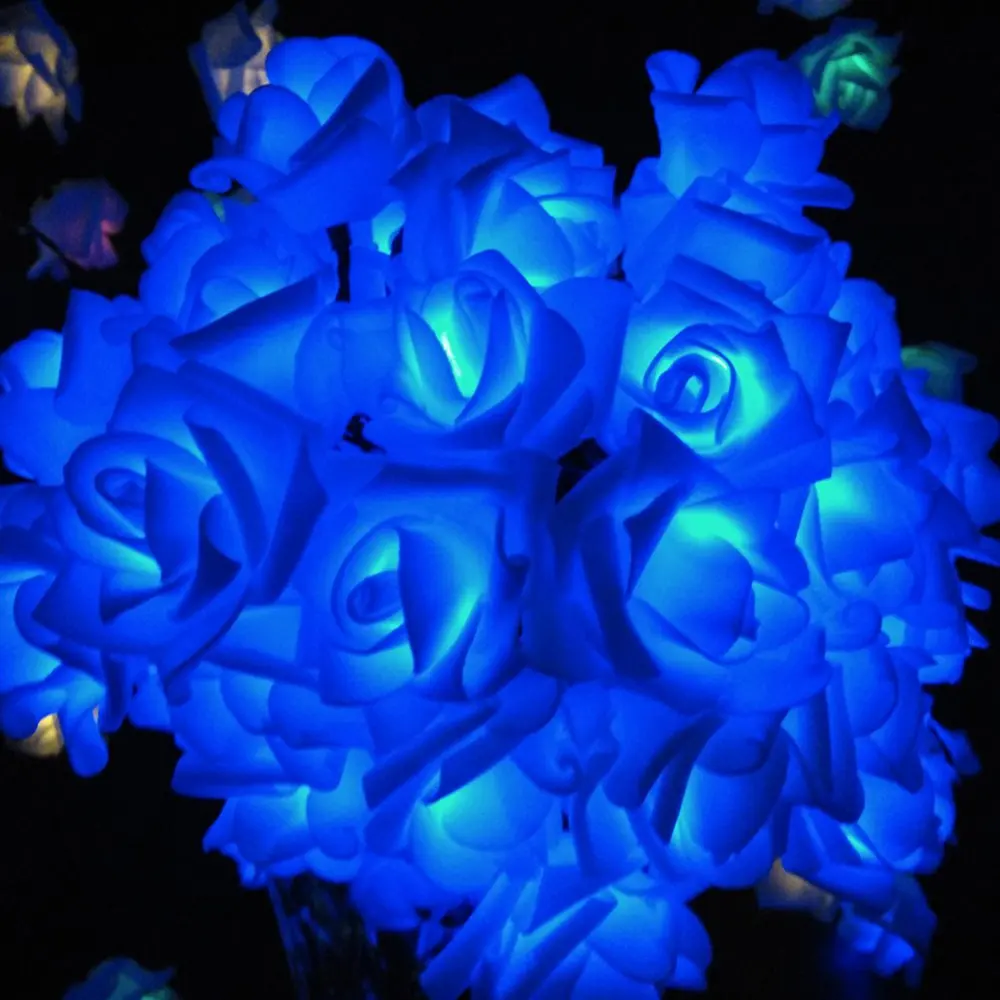 New Holiday Lighting 20LEDs Rose Flower Fairy String Lights Wedding Garden Party Christmas Decoration Indoor  (3)
