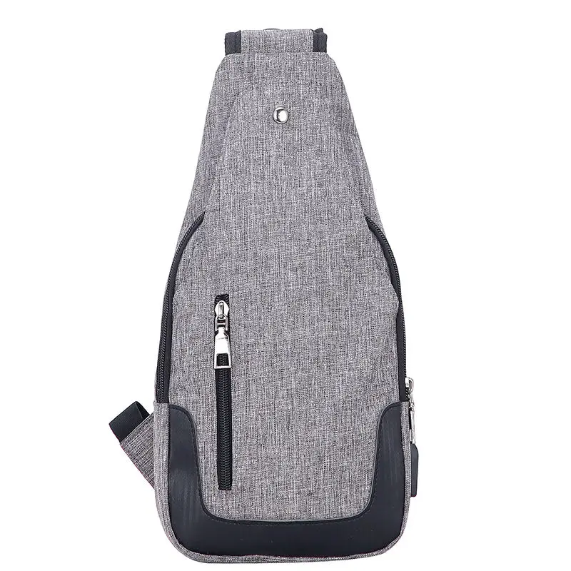 

Hu wai jian feng casual gray men women chest bags with adjustable shoulder strap anti theft waterproof shoulder crossbody bags