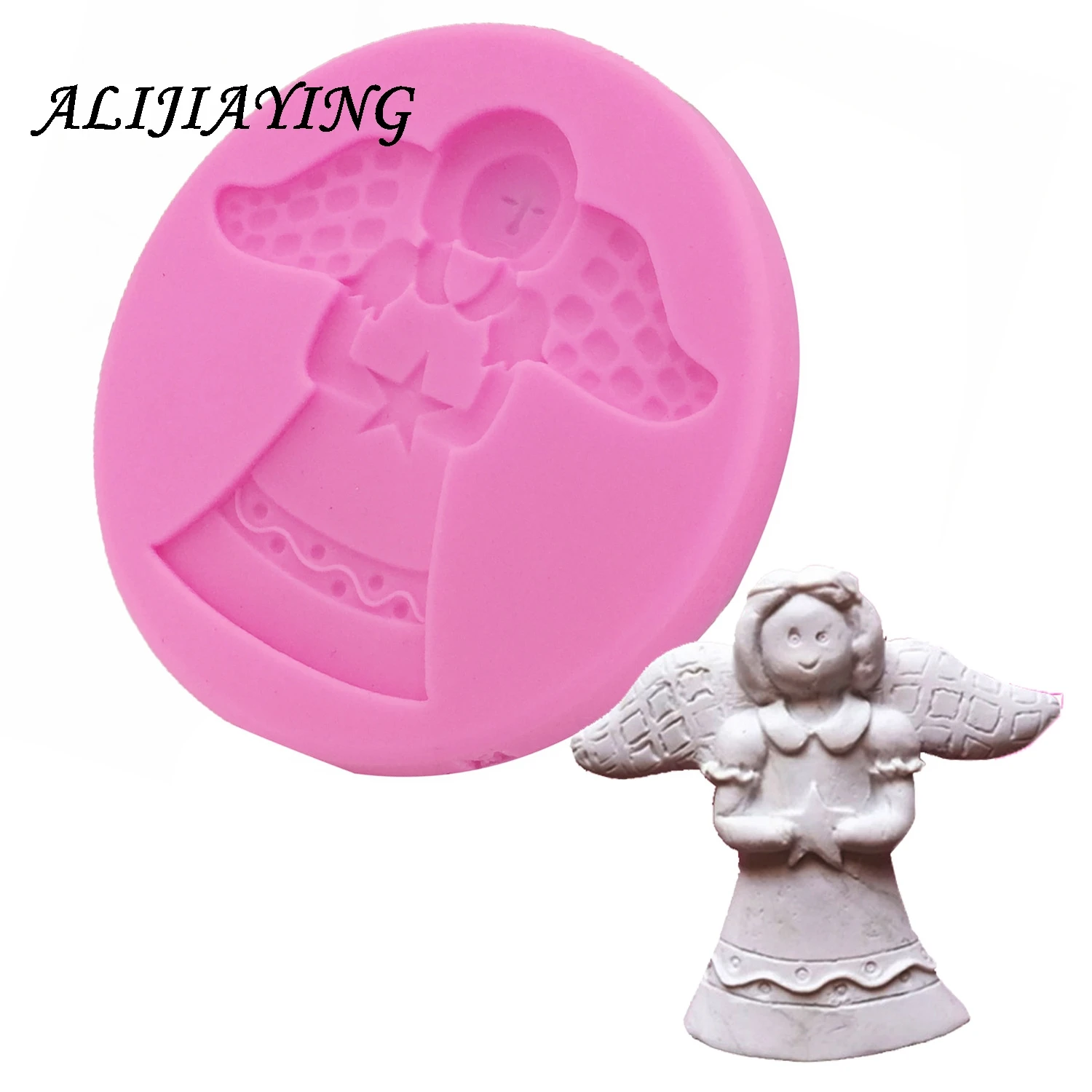 

3D Angel Silicone Mold Relief Cupcake Fondant Cake Decorating Tools DIY Chocolate Candy Gumpaste Molds Kitchen Baking D0952