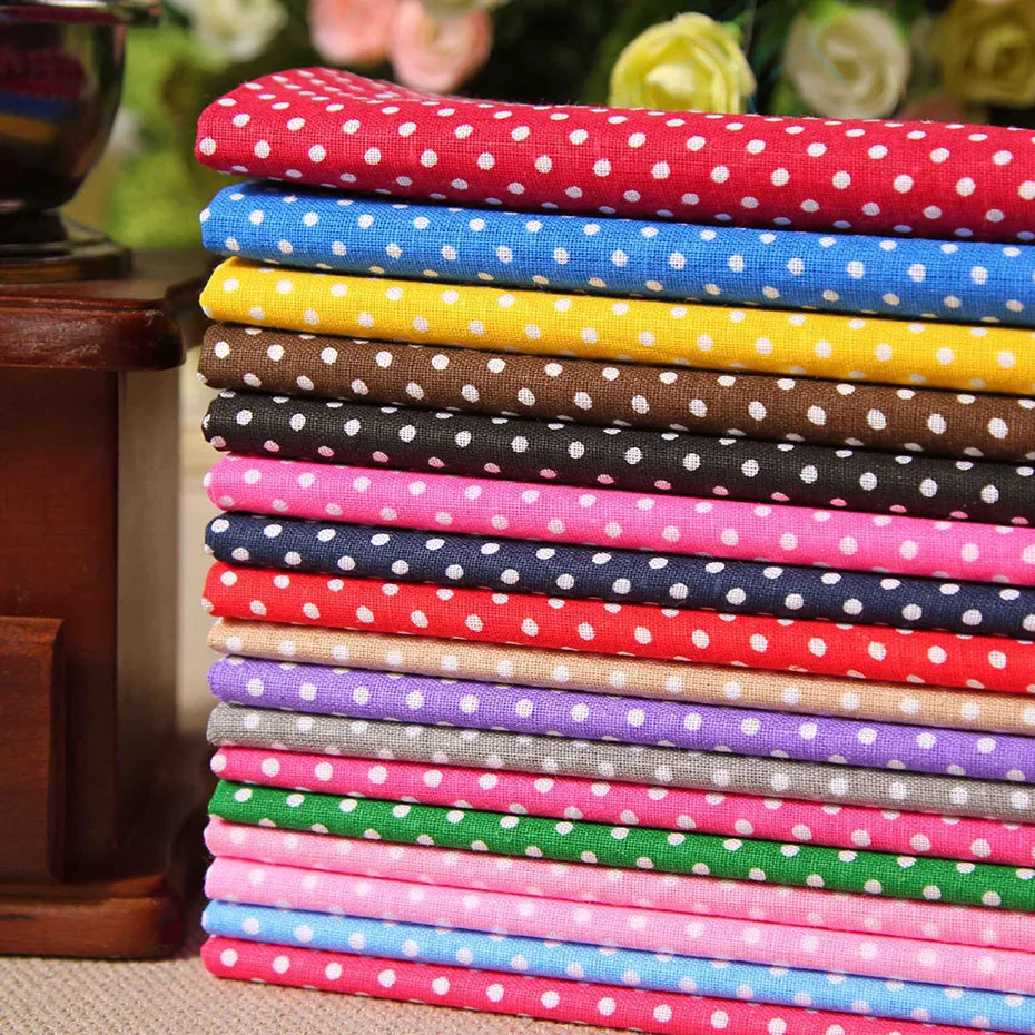 

100x160cm 100% Cotton Fabric Dot Printed DIY Sewing Quilting Cloth Material Multi-color Needlework Handmade Craft High Quality