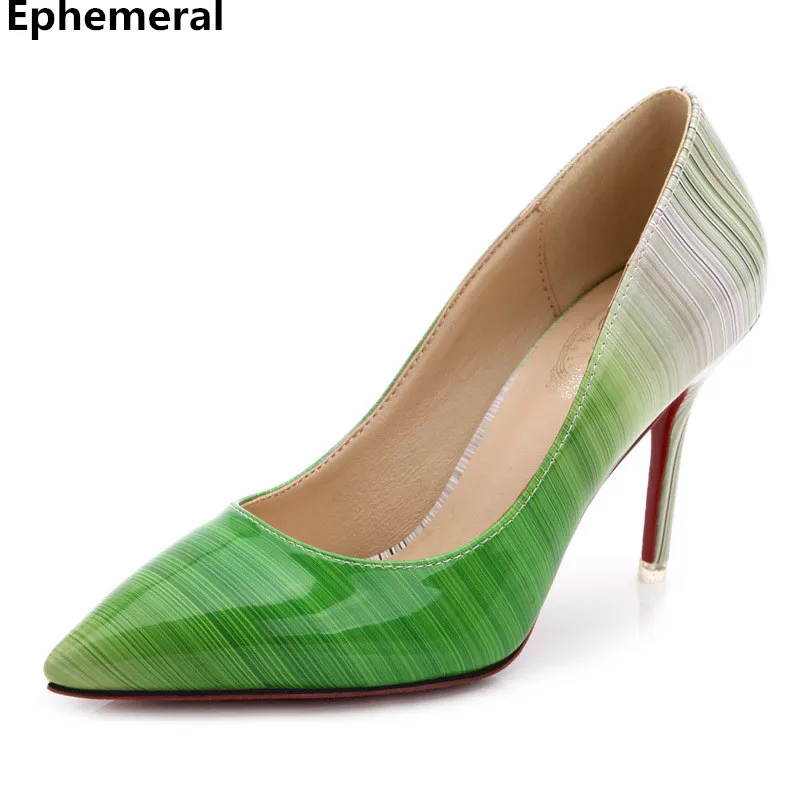 

Lady's Graduated Color High Quality Party Stilettos for Women Super High Red Heels Pumps Fashion Designer Shoes With Red Sole
