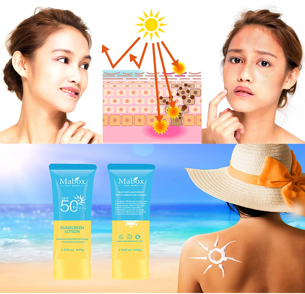 Солнцезащитный крем для лица, тела, отбеливающий солнцезащитный крем, солнцезащитный крем, Антивозрастная маска для лица SPF 50, защита от солнечных ожогов