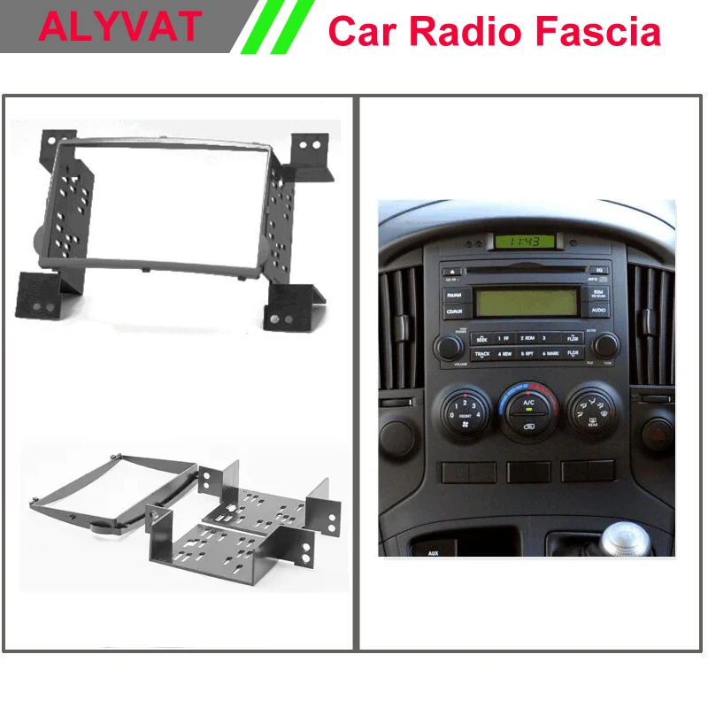 

Car Dash Frame Radio Fascia for Hyundai Starex H1 2012 2DIN (Silver) Auto Stereo Panel kit CD Trim Installation Top Car Detector