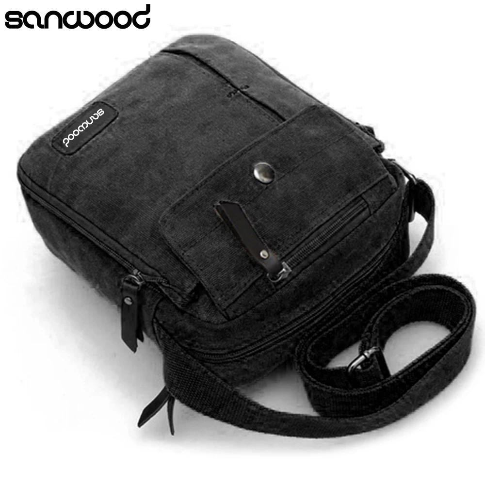 SANWOOD رجل السببية قماش الكتف حقيبة رافعة الظهر متعددة الوظائف Crossbody حقيبة العلامة التجارية الفاخرة messager حقيبة الشهيرة الرجال حقيبة جديد