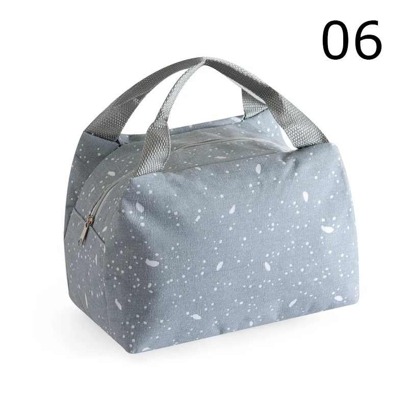 falling snow gray BONAMIE Для женщин и девушек Детские Портативный Термоизолированный коробка-сумка для обеда Портативный Пикник сумка-холодильник для ланча сумки с молнией - Цвет: falling snow gray