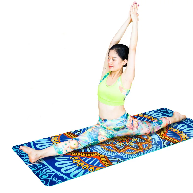 5 MM Lotus Pattern Suede TPE Yoga Mat Pad Non-slip Slimming Exercise Fitness Gymnastics Mat Body Building Esterilla Pilates