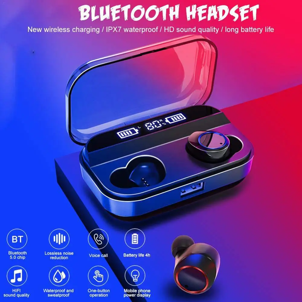 Беспроводные наушники Bluetooth гарнитура с сенсорным управлением и шумоподавлением